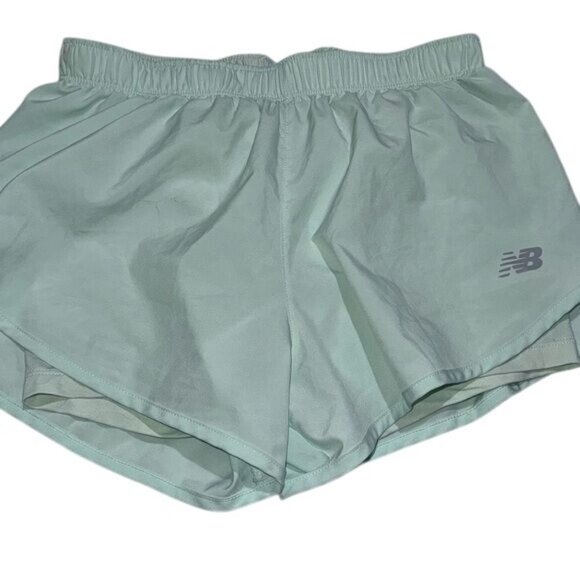 New Balance Womens Athletic Running Shorts Mint Green - Picture 1 of 8